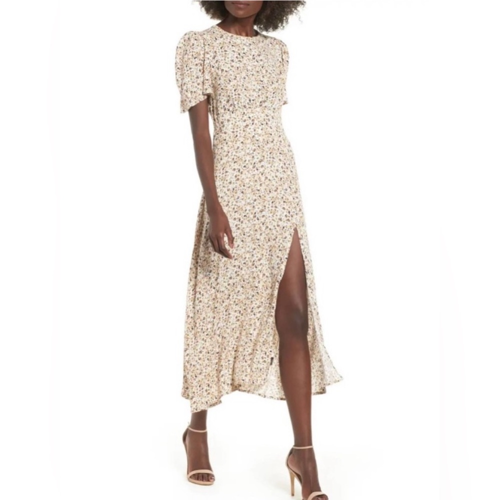 AFRM Floral Cap Sleeve Sleeve Midi Dress Med